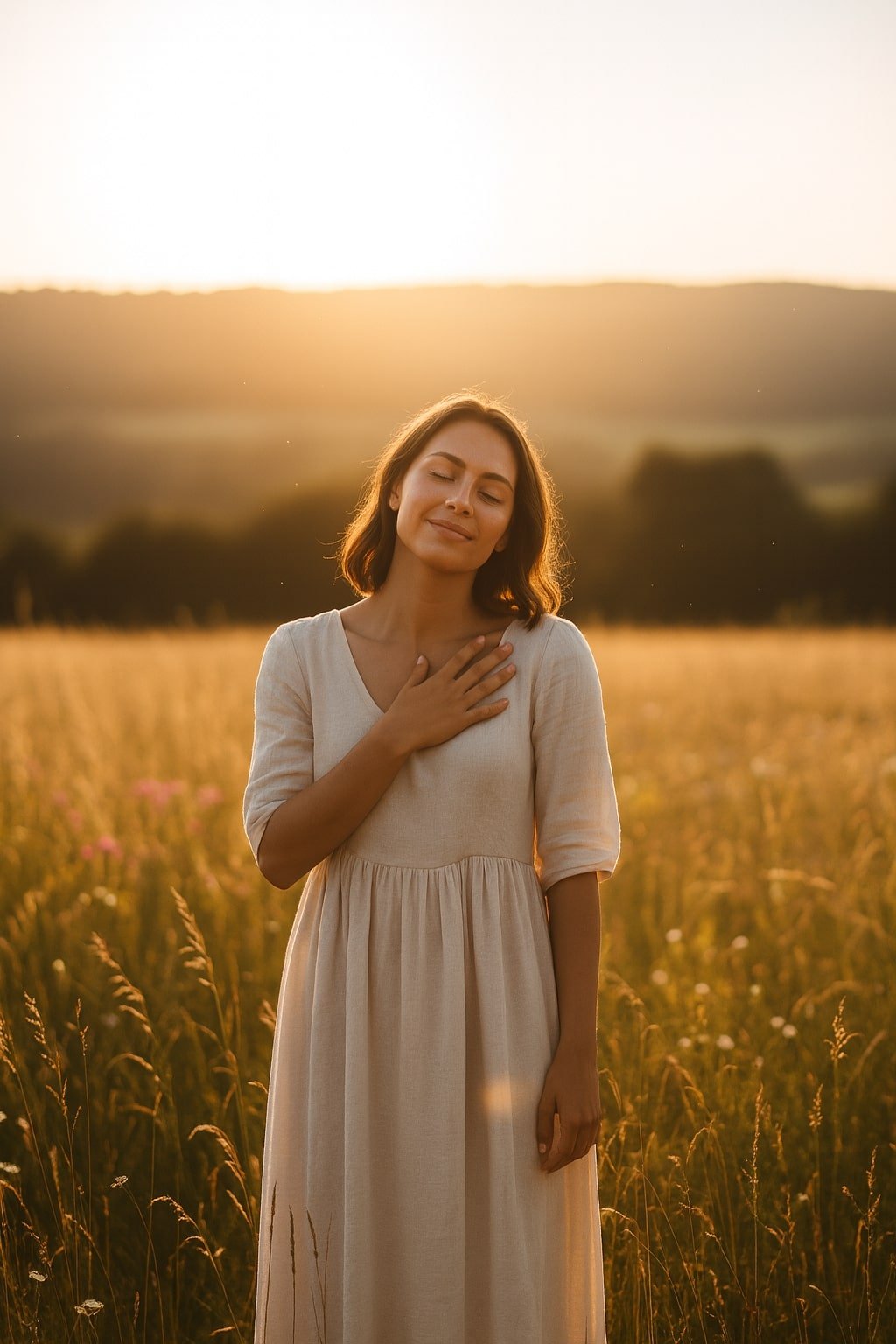 Person standing in sunlight, showing peace and self-love after heartbreak.
