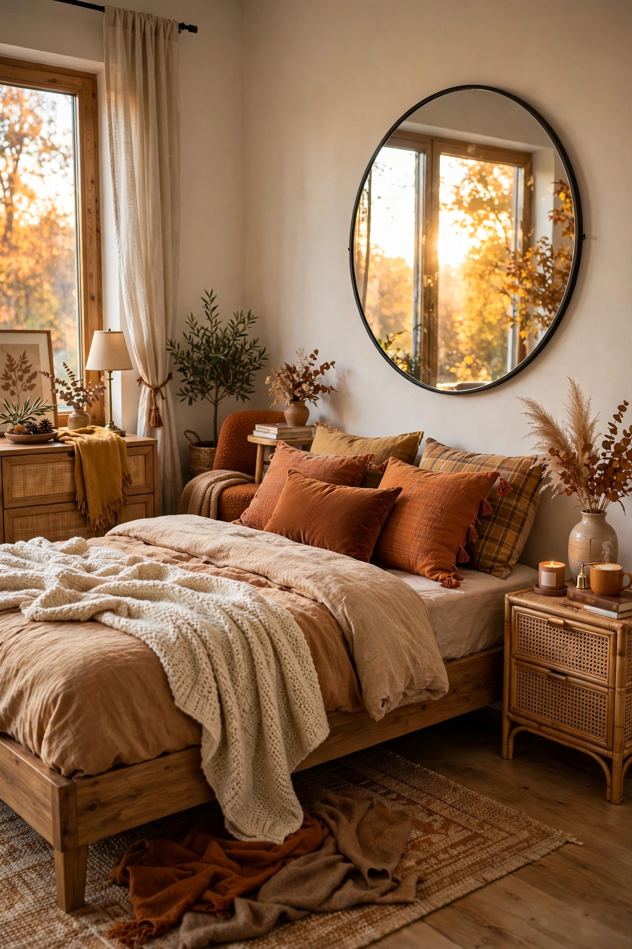 Bedroom with furniture rearranged into a fresh layout