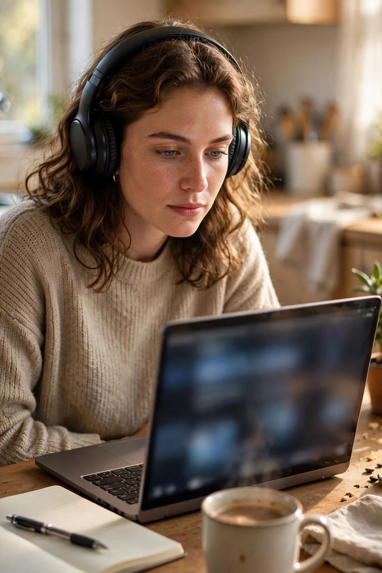 Person testing a website on a laptop